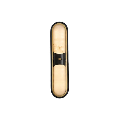 RoyaleGlow Modern Alabaster Wall Sconce Brass LED Vanity Light - Royale Basic