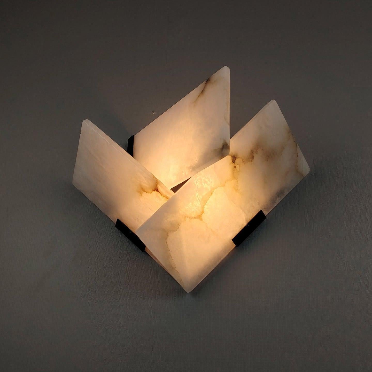 RoyaleGlow Modern Alabaster Wall Sconce Light - Natural Stone LED Fixture for Hallway & Bedroom-Royale Basic