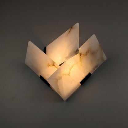 RoyaleGlow Modern Alabaster Wall Sconce Light - Natural Stone LED Fixture for Hallway & Bedroom-Royale Basic