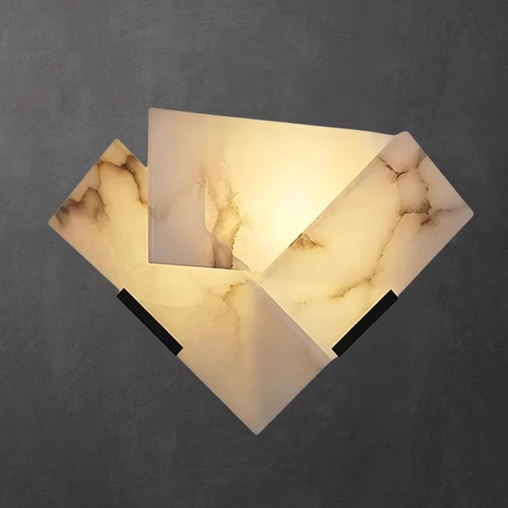 RoyaleGlow Modern Alabaster Wall Sconce Light - Natural Stone LED Fixture for Hallway & Bedroom-Royale Basic