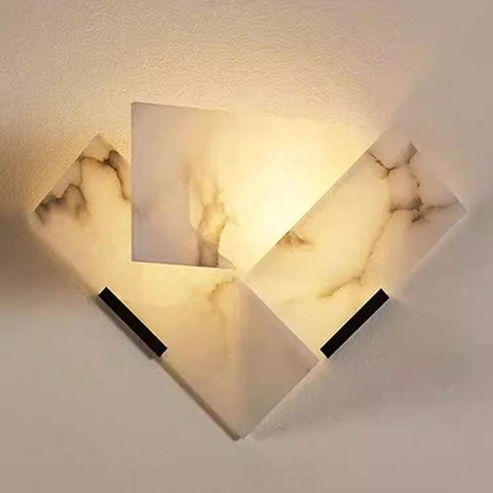 RoyaleGlow Modern Alabaster Wall Sconce Light - Natural Stone LED Fixture for Hallway & Bedroom-Royale Basic