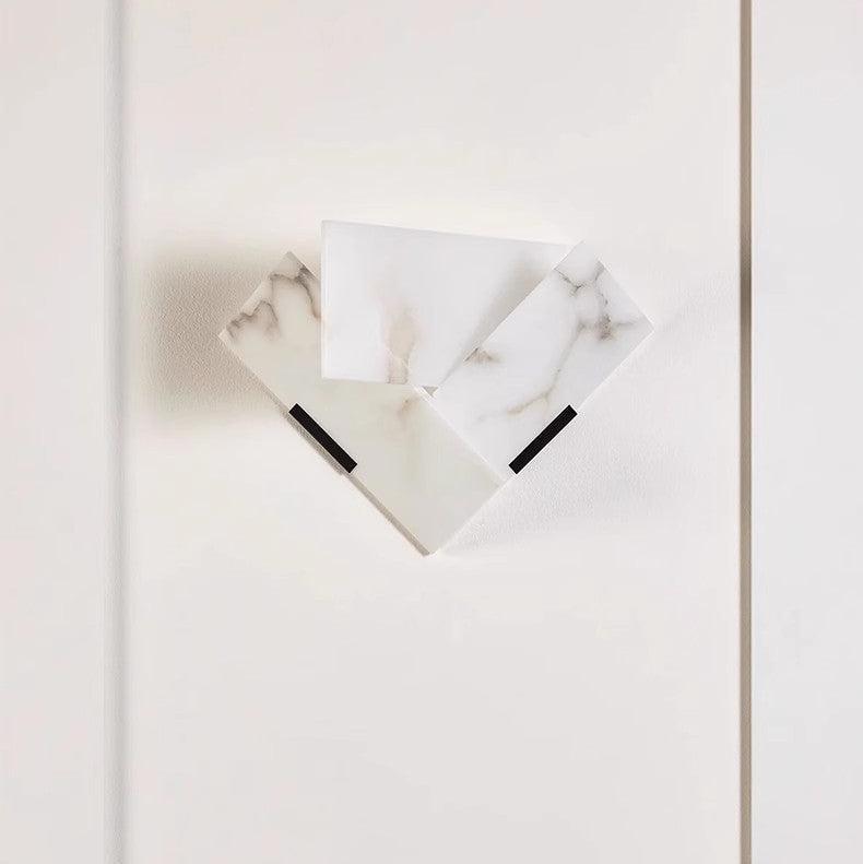 RoyaleGlow Modern Alabaster Wall Sconce Light - Natural Stone LED Fixture for Hallway & Bedroom-Royale Basic