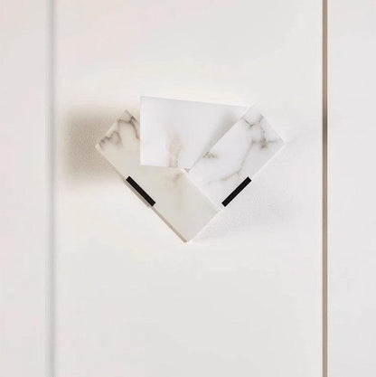 RoyaleGlow Modern Alabaster Wall Sconce Light - Natural Stone LED Fixture for Hallway & Bedroom-Royale Basic