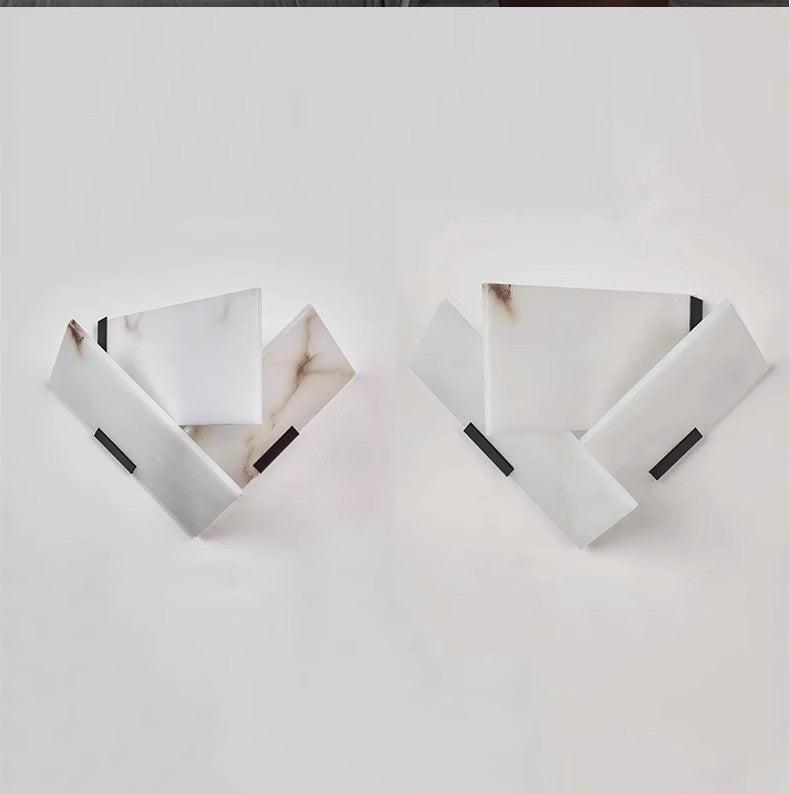 RoyaleGlow Modern Alabaster Wall Sconce Light - Natural Stone LED Fixture for Hallway & Bedroom-Royale Basic