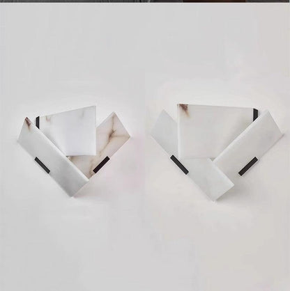 RoyaleGlow Modern Alabaster Wall Sconce Light - Natural Stone LED Fixture for Hallway & Bedroom-Royale Basic