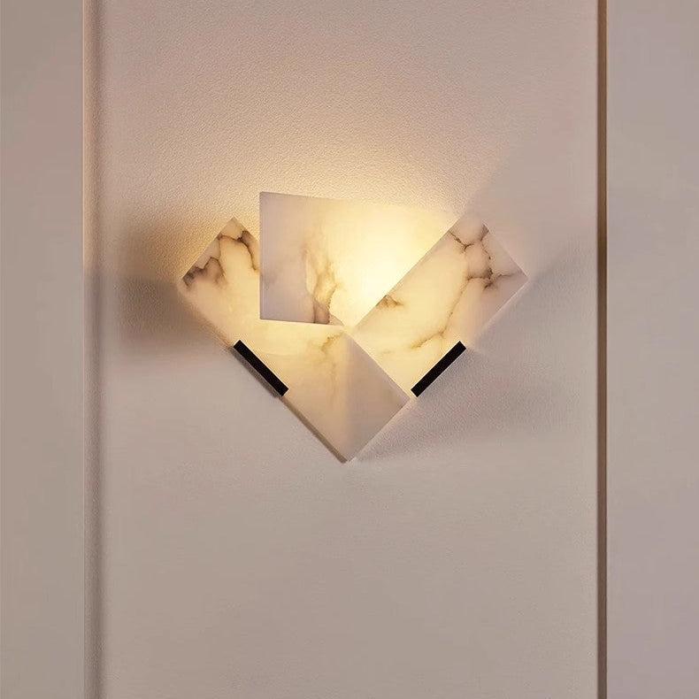 RoyaleGlow Modern Alabaster Wall Sconce Light - Natural Stone LED Fixture for Hallway & Bedroom-Royale Basic