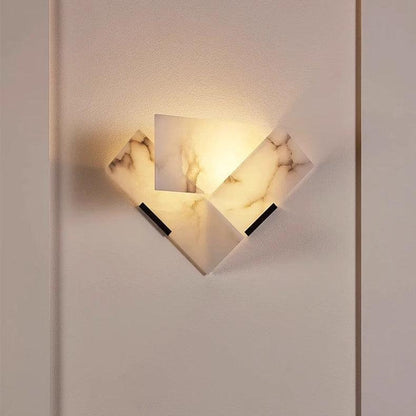 RoyaleGlow Modern Alabaster Wall Sconce Light - Natural Stone LED Fixture for Hallway & Bedroom-Royale Basic