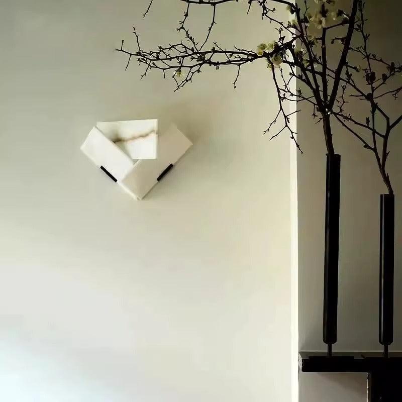 RoyaleGlow Modern Alabaster Wall Sconce Light - Natural Stone LED Fixture for Hallway & Bedroom-Royale Basic