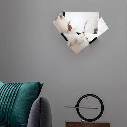 RoyaleGlow Modern Alabaster Wall Sconce Light - Natural Stone LED Fixture for Hallway & Bedroom-Royale Basic