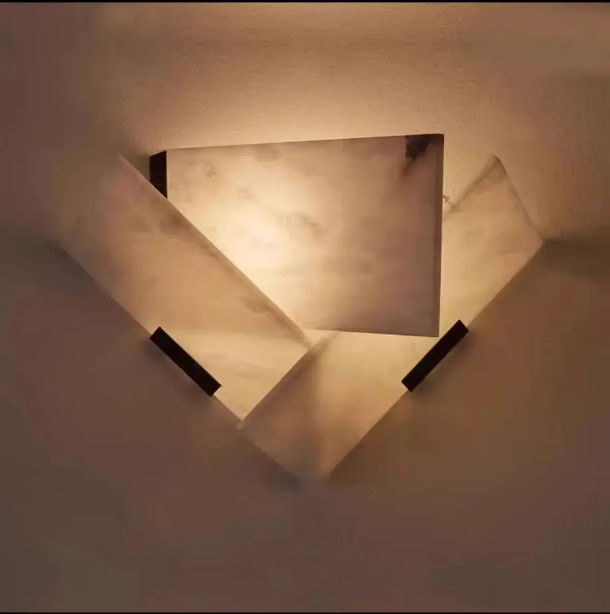 RoyaleGlow Modern Alabaster Wall Sconce Light - Natural Stone LED Fixture for Hallway & Bedroom-Royale Basic