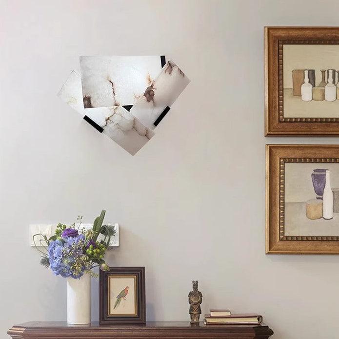 RoyaleGlow Modern Alabaster Wall Sconce Light - Natural Stone LED Fixture for Hallway & Bedroom-Royale Basic