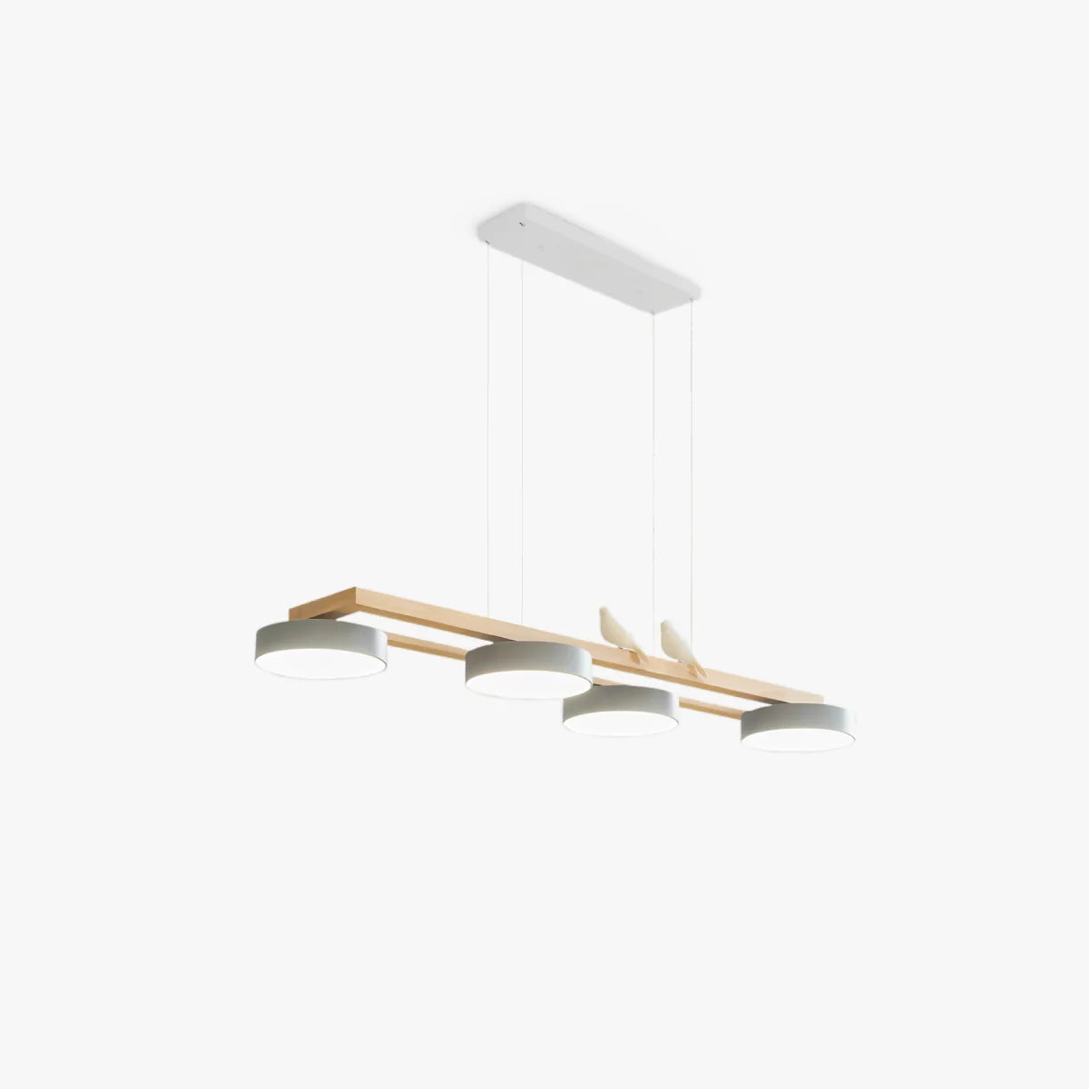 RoyaleGlow Modern Bird Linear Wood Chandelier LED Pendant Light - Royale Basic
