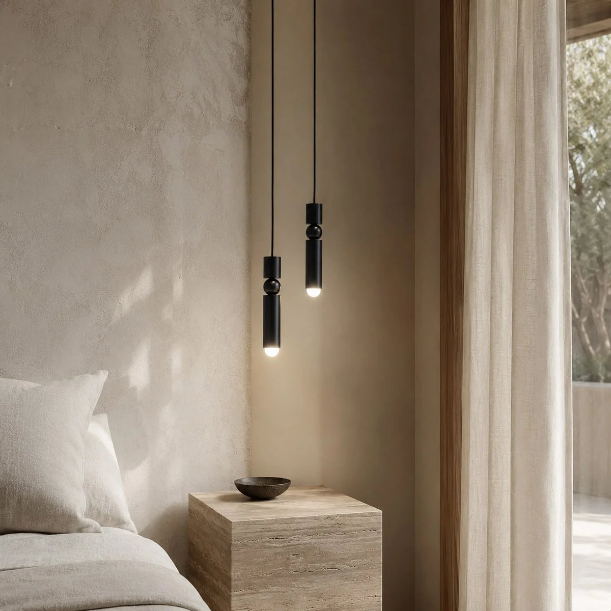 RoyaleGlow Modern Black Geometric Dimmable LED Pendant Light Fixture - Royale Basic