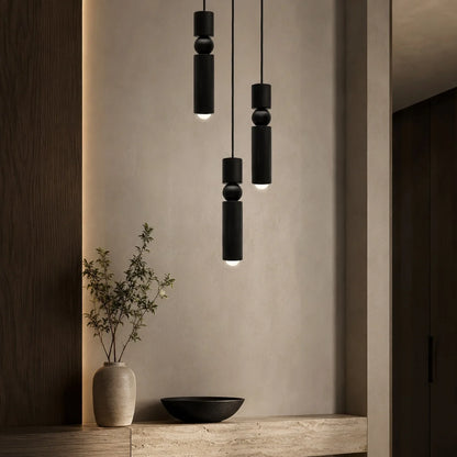 RoyaleGlow Modern Black Geometric Dimmable LED Pendant Light Fixture - Royale Basic