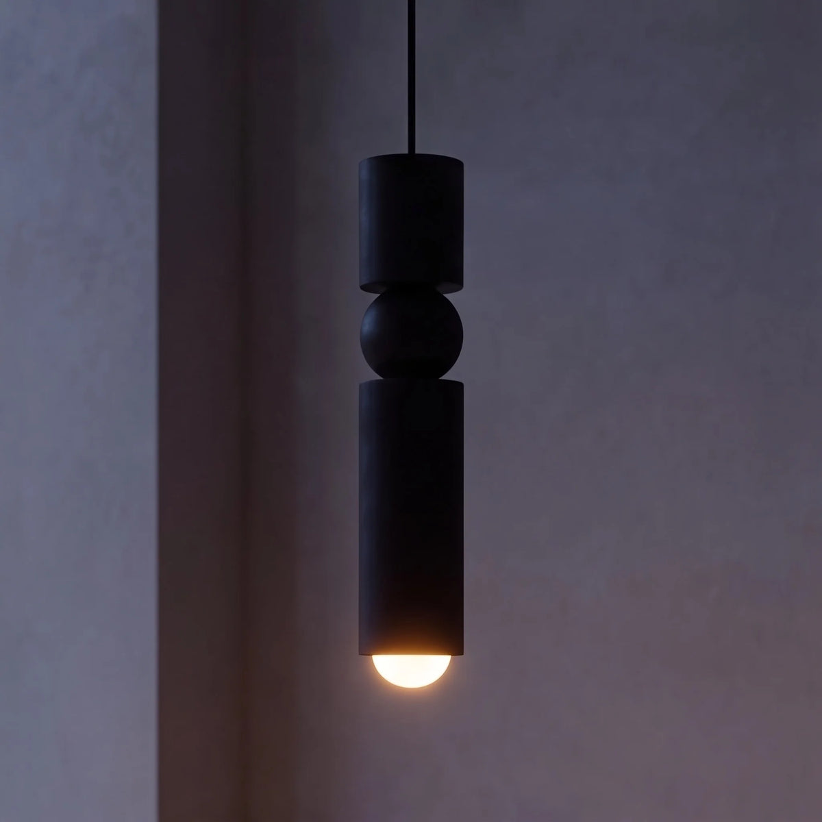 RoyaleGlow Modern Black Geometric Dimmable LED Pendant Light Fixture - Royale Basic