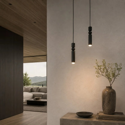 RoyaleGlow Modern Black Geometric Dimmable LED Pendant Light Fixture - Royale Basic