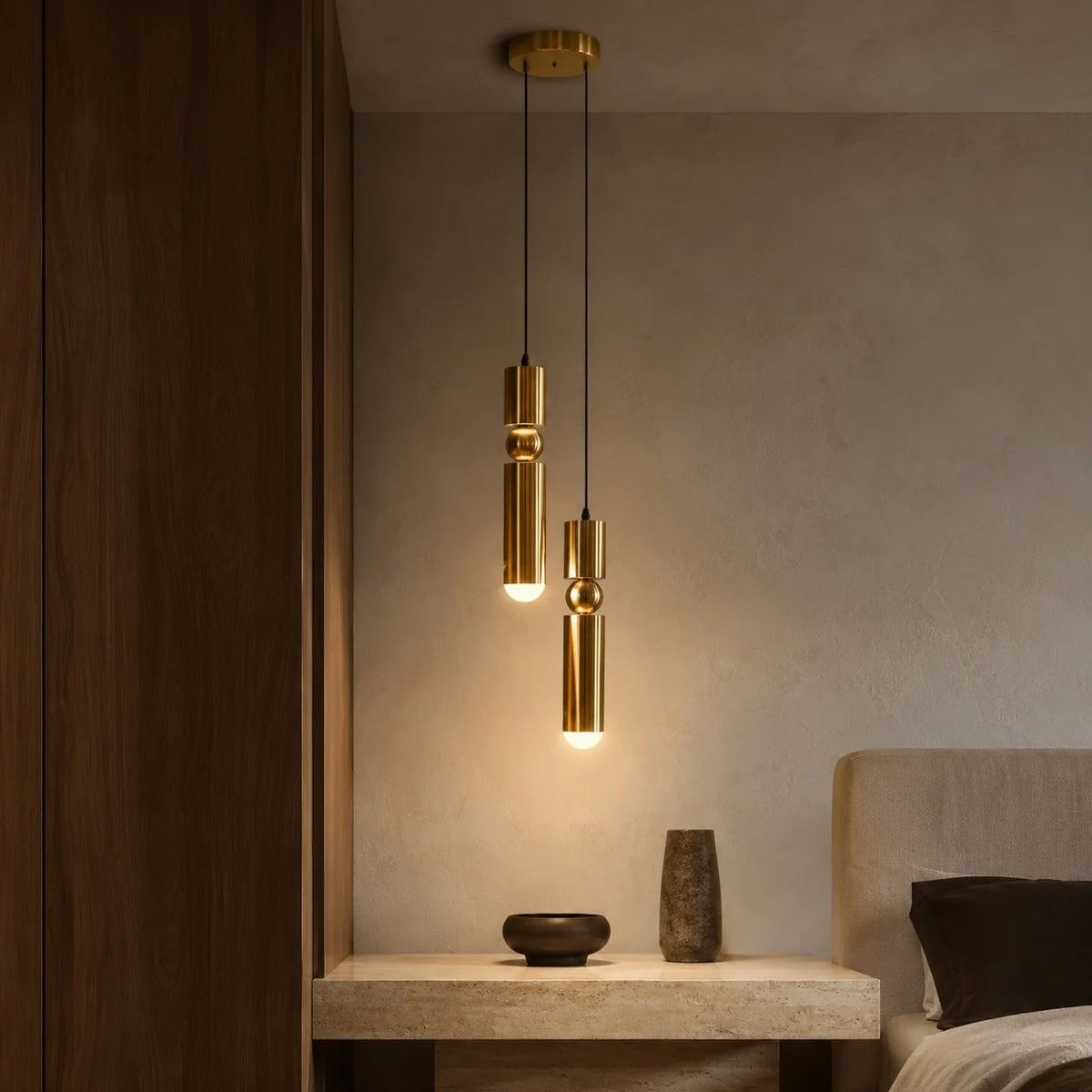RoyaleGlow Modern Black Geometric Dimmable LED Pendant Light Fixture - Royale Basic