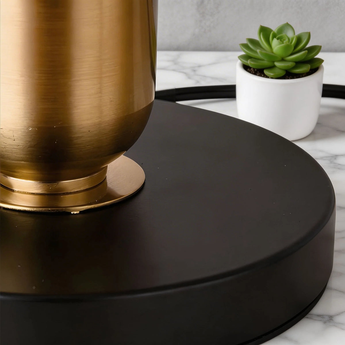 RoyaleGlow Modern Brass Bedside Table Lamp Touch Control LED Light - Royale Basic