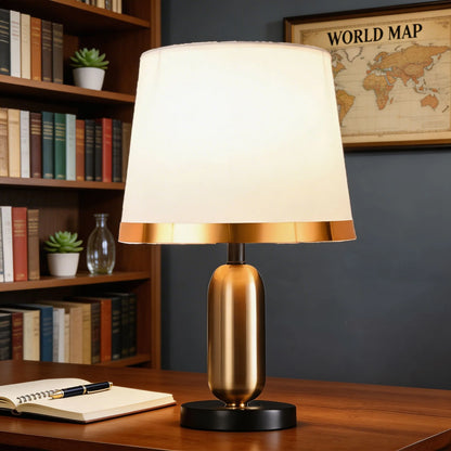 RoyaleGlow Modern Brass Bedside Table Lamp Touch Control LED Light - Royale Basic