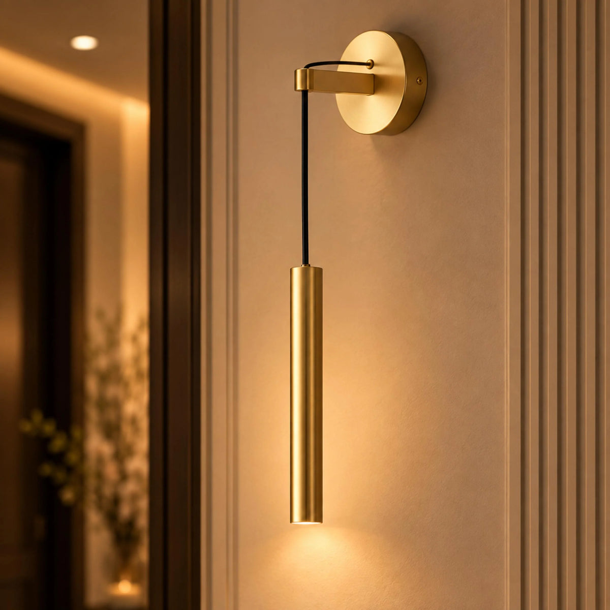 RoyaleGlow Modern Brass LED Wall Sconce Dimmable Indoor Light Fixture - Royale Basic