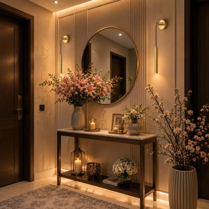RoyaleGlow Modern Brass LED Wall Sconce Dimmable Indoor Light Fixture - Royale Basic