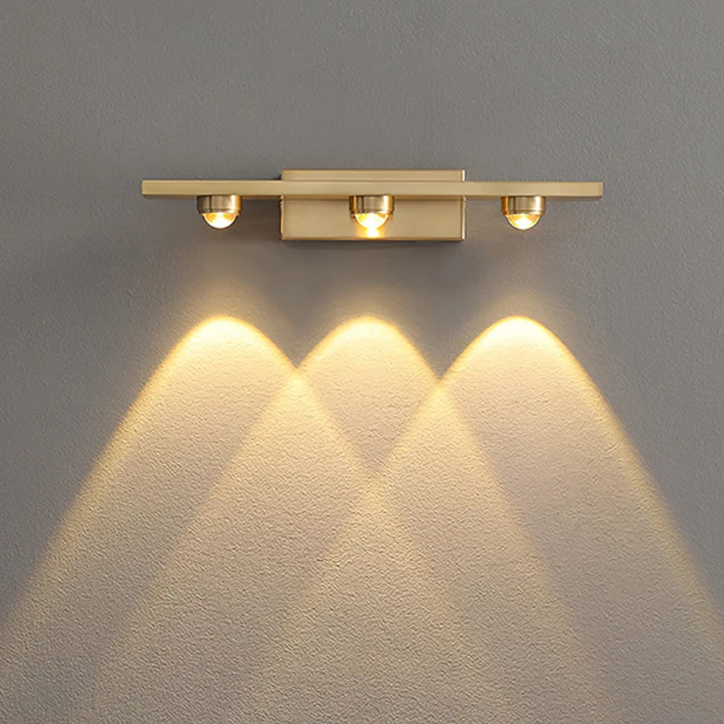RoyaleGlow Modern Brass Linear Wall Lamp Minimalist LED Fixture - Royale Basic