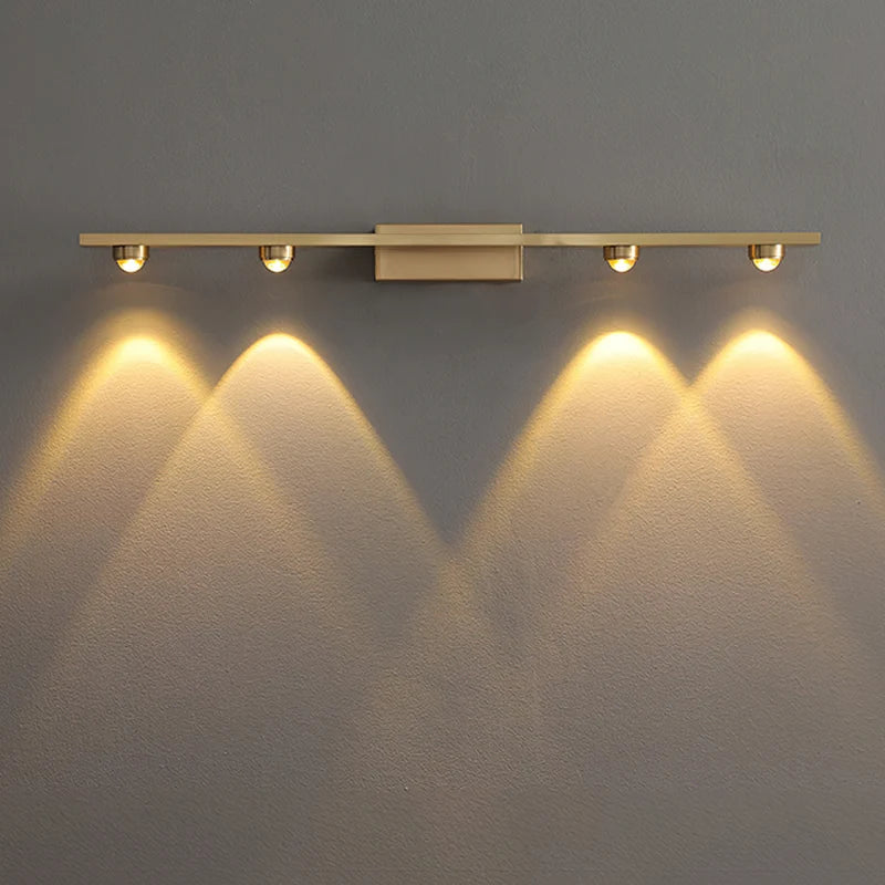 RoyaleGlow Modern Brass Linear Wall Lamp Minimalist LED Fixture - Royale Basic