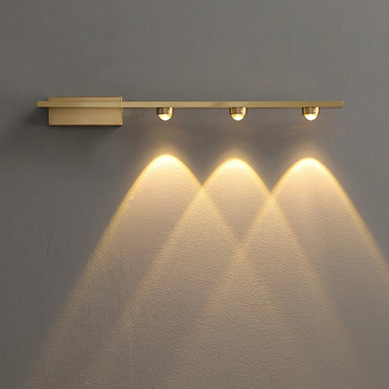 RoyaleGlow Modern Brass Linear Wall Lamp Minimalist LED Fixture - Royale Basic