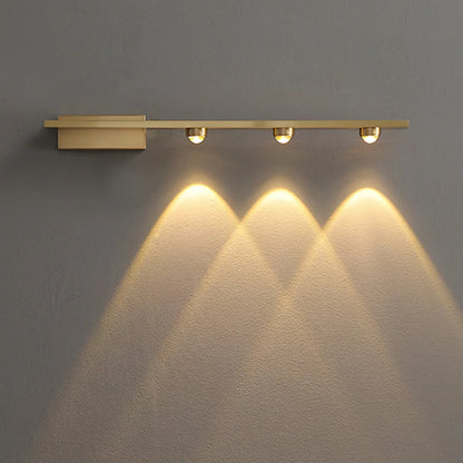 RoyaleGlow Modern Brass Linear Wall Lamp Minimalist LED Fixture - Royale Basic