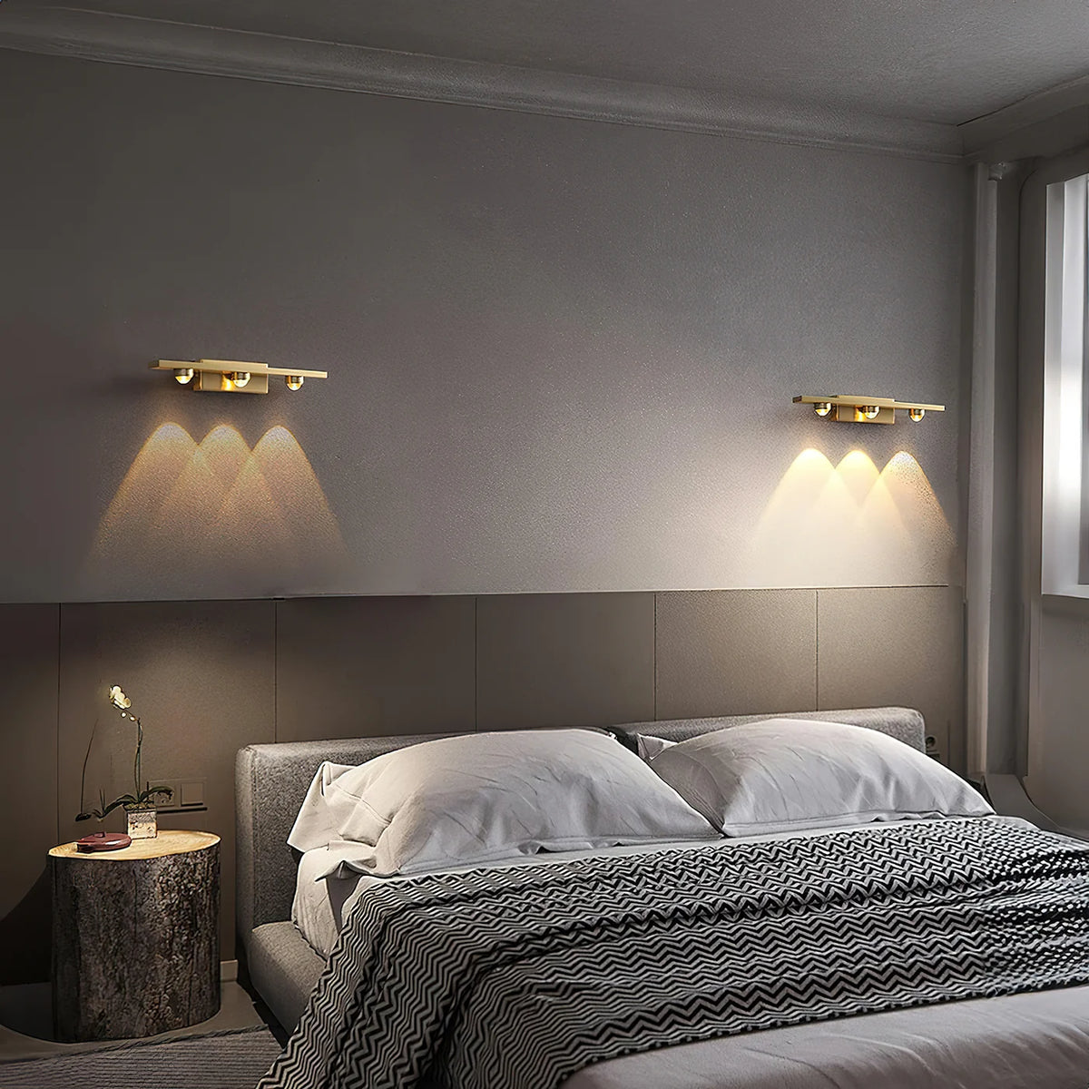 RoyaleGlow Modern Brass Linear Wall Lamp Minimalist LED Fixture - Royale Basic