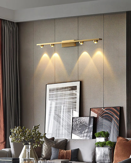 RoyaleGlow Modern Brass Linear Wall Lamp Minimalist LED Fixture - Royale Basic
