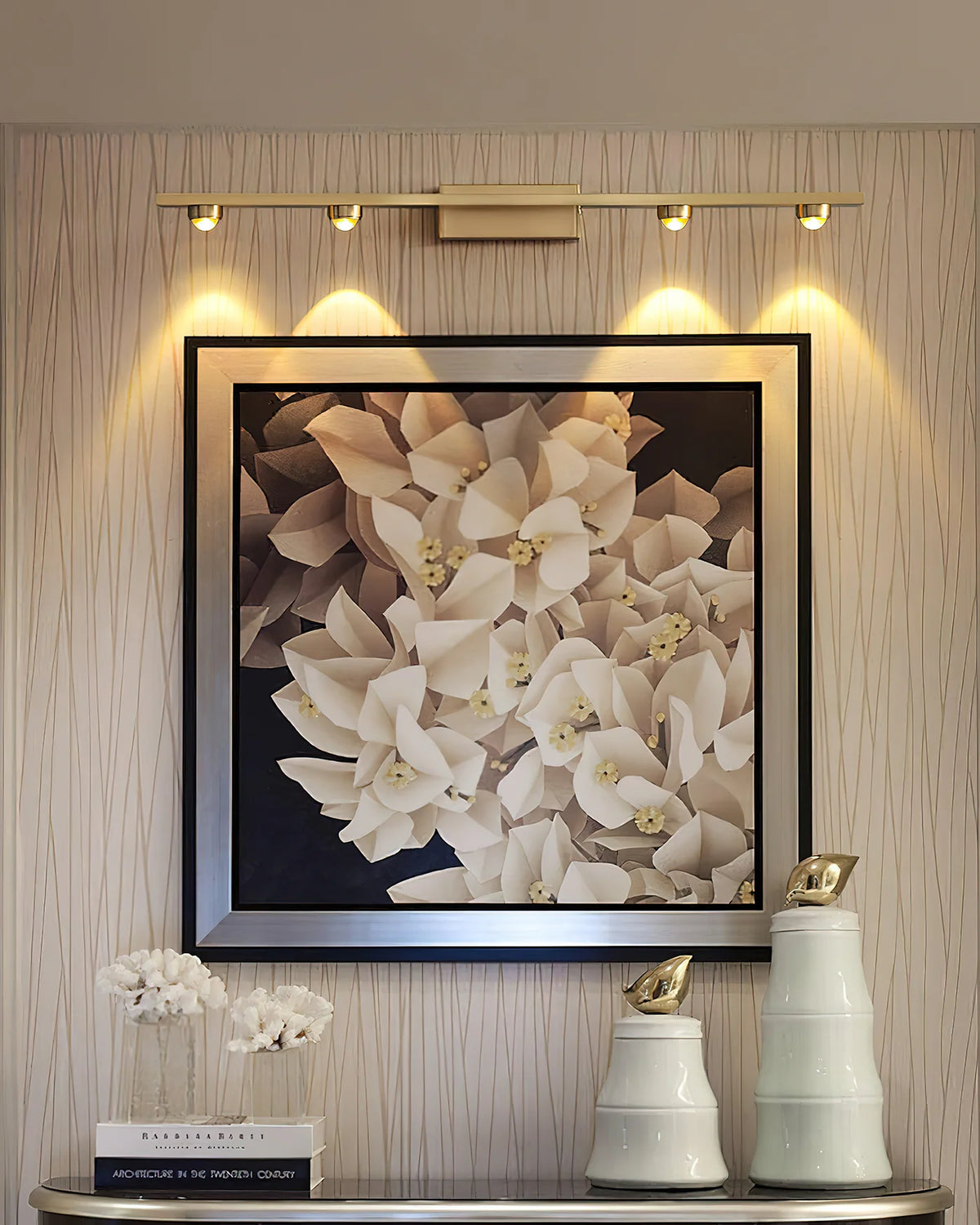 RoyaleGlow Modern Brass Linear Wall Lamp Minimalist LED Fixture - Royale Basic