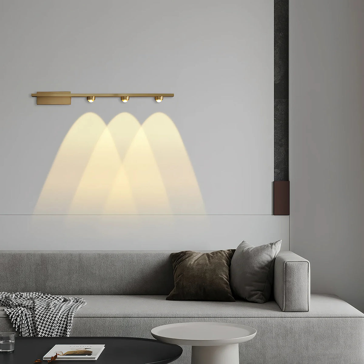 RoyaleGlow Modern Brass Linear Wall Lamp Minimalist LED Fixture - Royale Basic