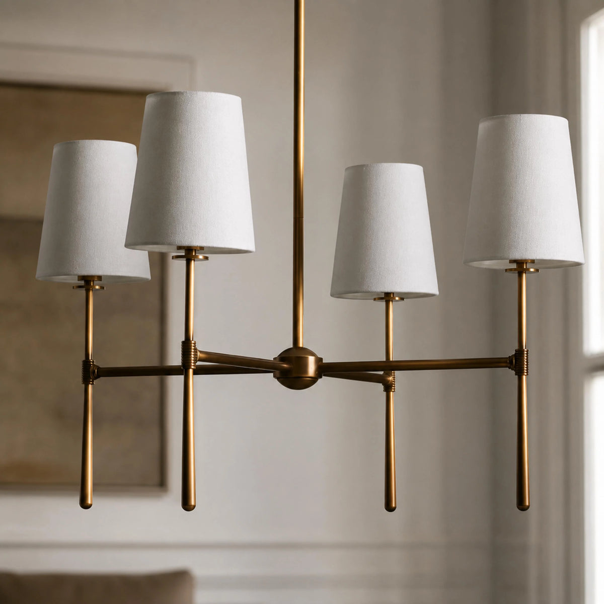 RoyaleGlow Modern Chandelier Hanging Light Fixture Metal LED Dining Room - Royale Basic