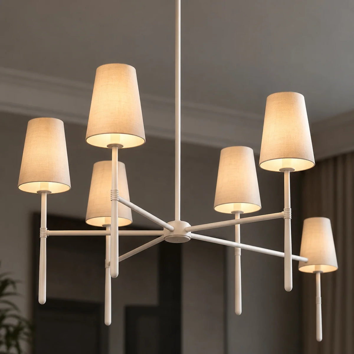 RoyaleGlow Modern Chandelier Hanging Light Fixture Metal LED Dining Room - Royale Basic