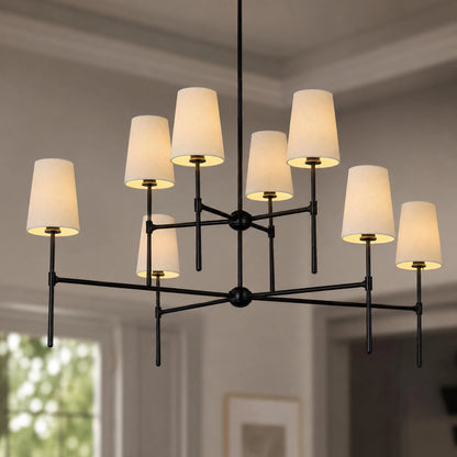 RoyaleGlow Modern Chandelier Hanging Light Fixture Metal LED Dining Room - Royale Basic
