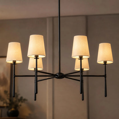 RoyaleGlow Modern Chandelier Hanging Light Fixture Metal LED Dining Room - Royale Basic