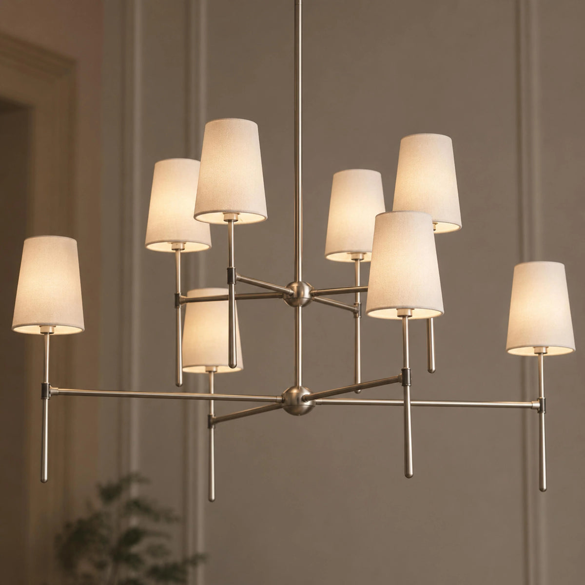 RoyaleGlow Modern Chandelier Hanging Light Fixture Metal LED Dining Room - Royale Basic