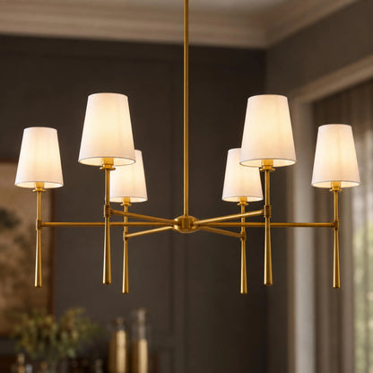 RoyaleGlow Modern Chandelier Hanging Light Fixture Metal LED Dining Room - Royale Basic