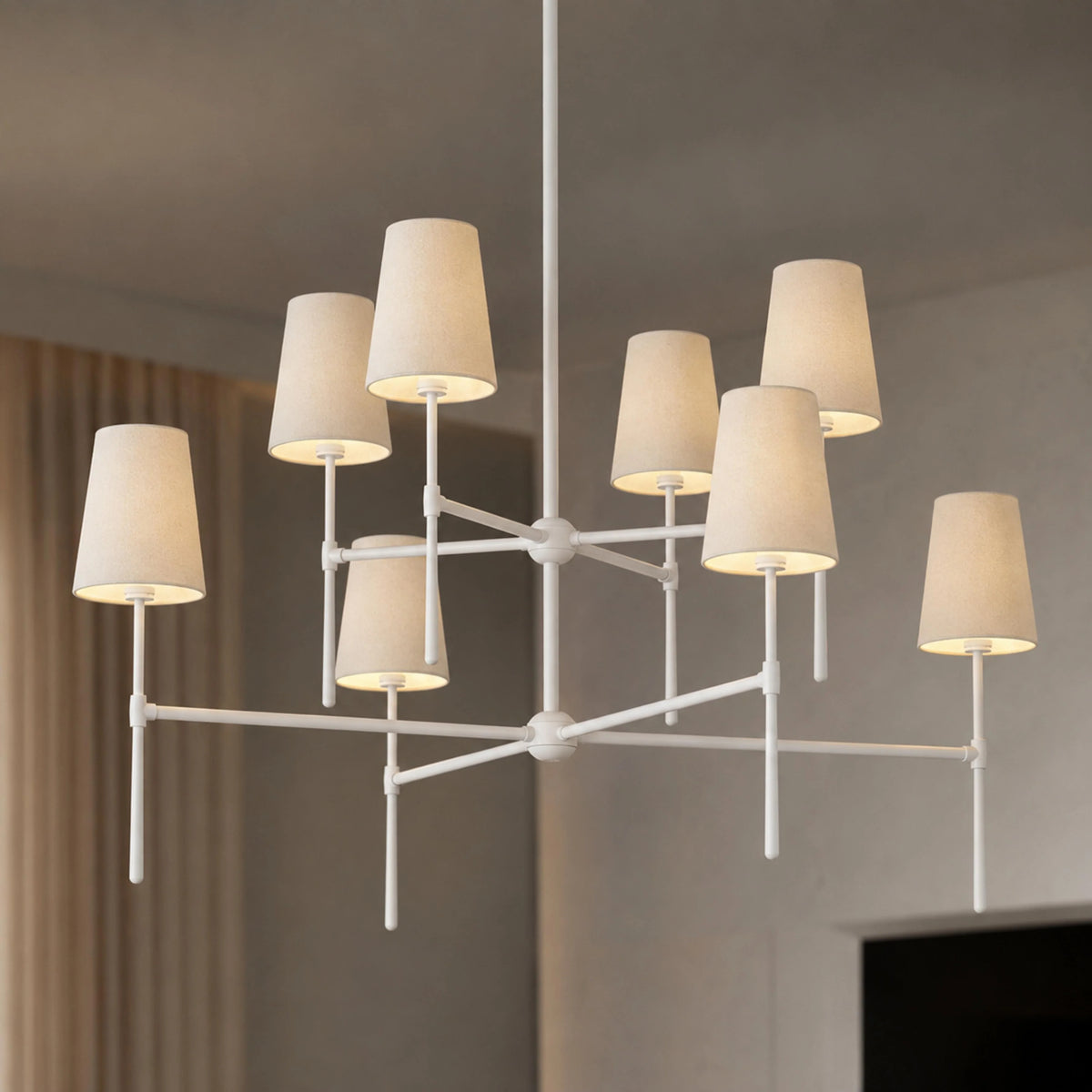 RoyaleGlow Modern Chandelier Hanging Light Fixture Metal LED Dining Room - Royale Basic