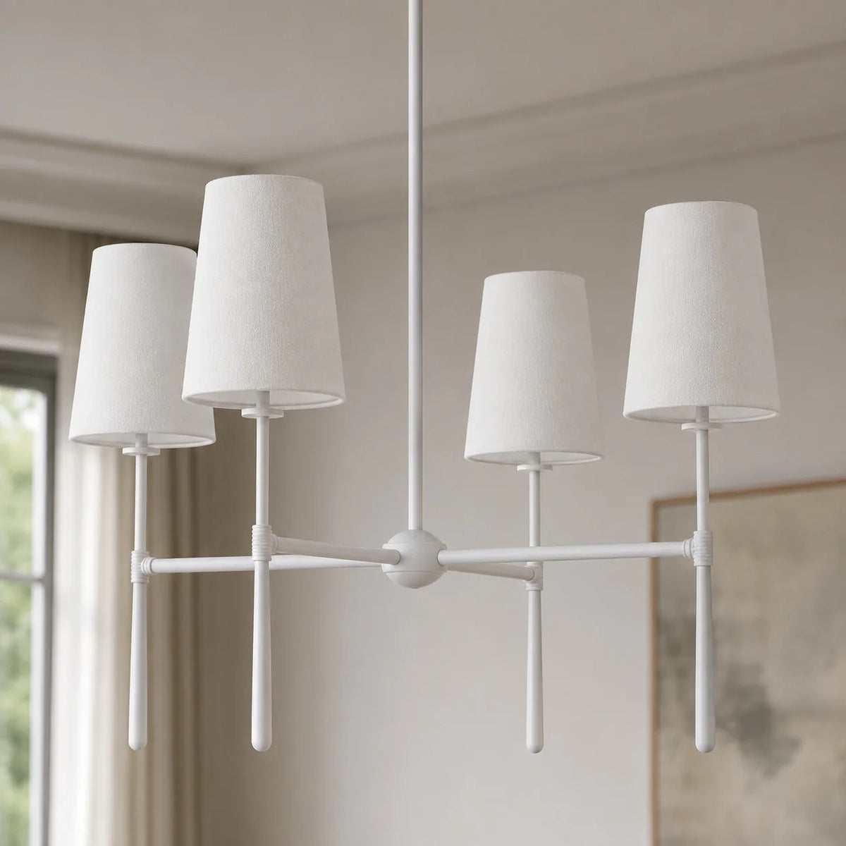 RoyaleGlow Modern Chandelier Hanging Light Fixture Metal LED Dining Room - Royale Basic