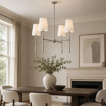 RoyaleGlow Modern Chandelier Hanging Light Fixture Metal LED Dining Room - Royale Basic
