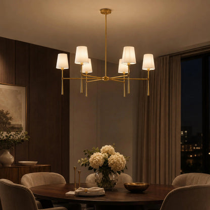 RoyaleGlow Modern Chandelier Hanging Light Fixture Metal LED Dining Room - Royale Basic