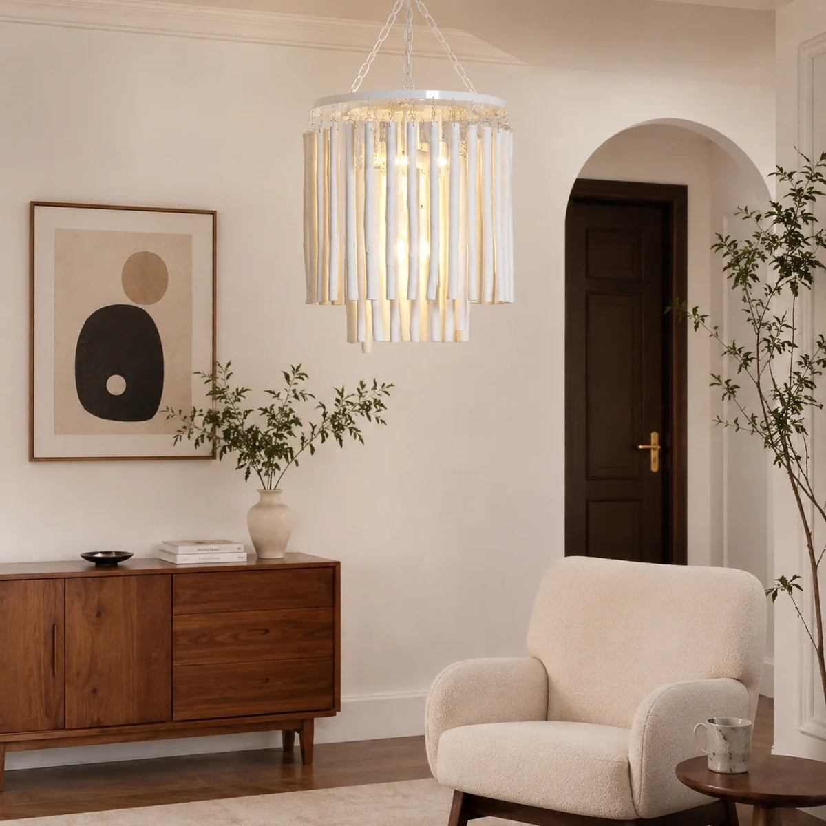 RoyaleGlow Modern Circular Hanging Chandelier Light Fixture - Royale Basic