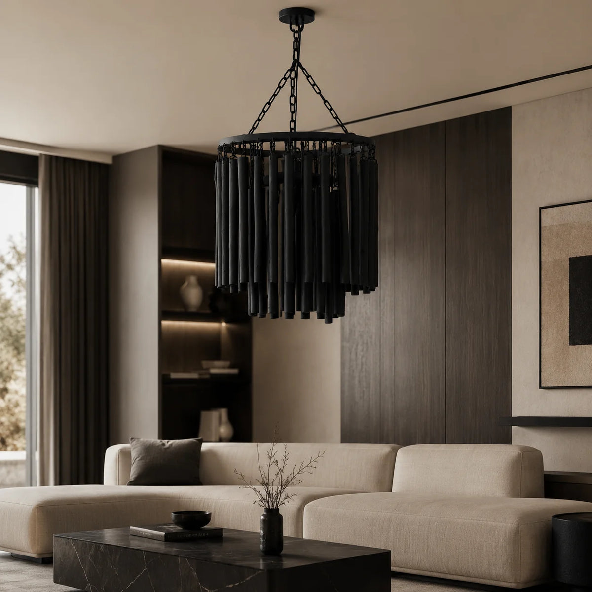 RoyaleGlow Modern Circular Hanging Chandelier Light Fixture - Royale Basic