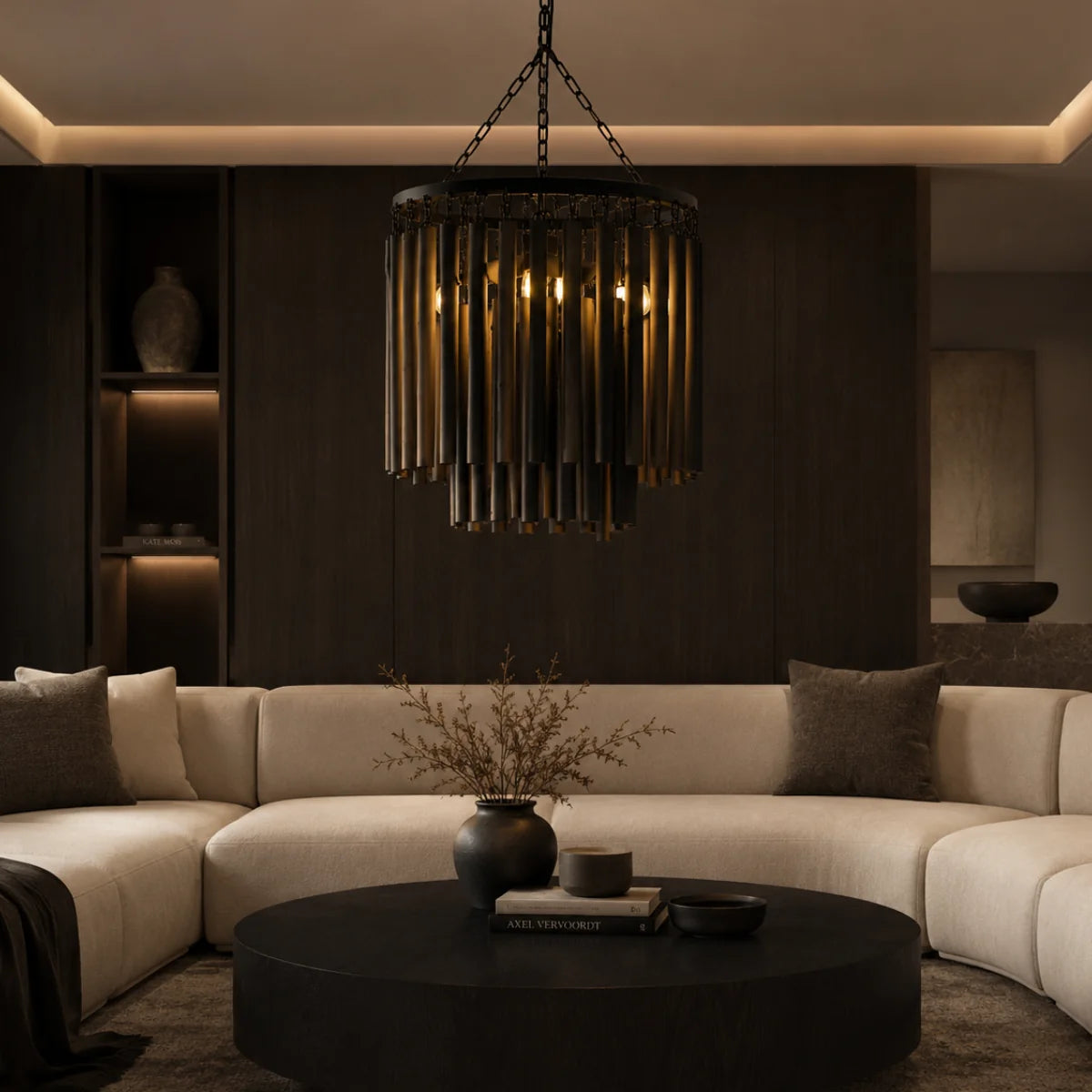 RoyaleGlow Modern Circular Hanging Chandelier Light Fixture - Royale Basic
