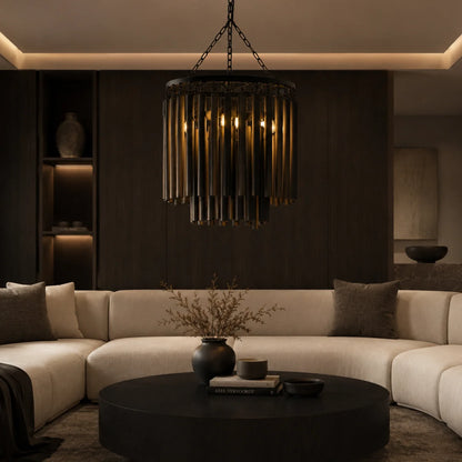 RoyaleGlow Modern Circular Hanging Chandelier Light Fixture - Royale Basic