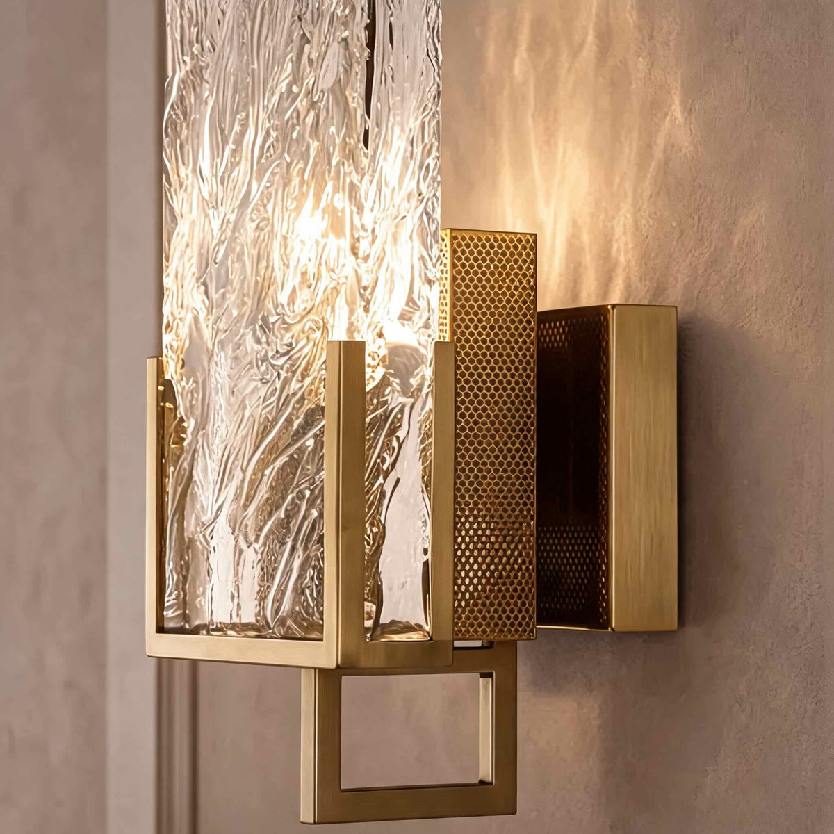 RoyaleGlow Modern Crystal Wall Sconce Light Fixture Metal Frame E14 LED Hardwired Wall Lamp - Royale Basic