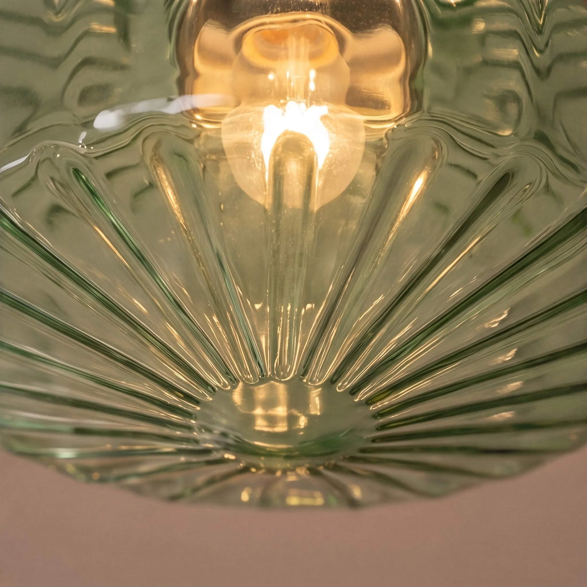 RoyaleGlow Modern Flush Mount Ceiling Light Chrome Corrugated Glass LED Fixture - Royale Basic