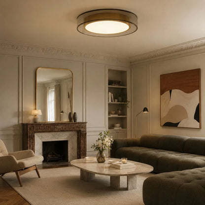 RoyaleGlow Modern Flush Mount LED Ceiling Light with Layered Glass - Royale Basic